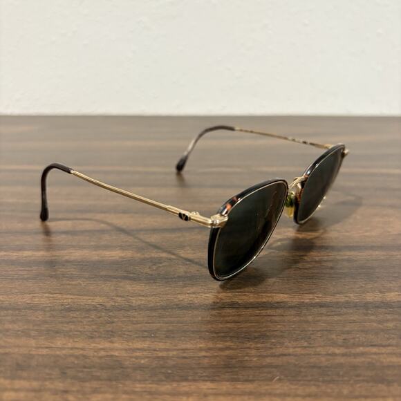 Vintage Valentino Sunglasses Gold Tortoise Italy Frames Only 50-20-135 Round - Picture 2 of 10